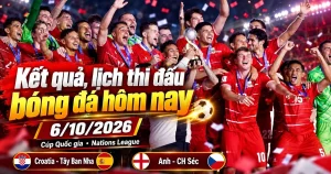Lịch thi đấu bóng đá 6/10: Tâm điểm các trận cầu đỉnh cao cùng OK9